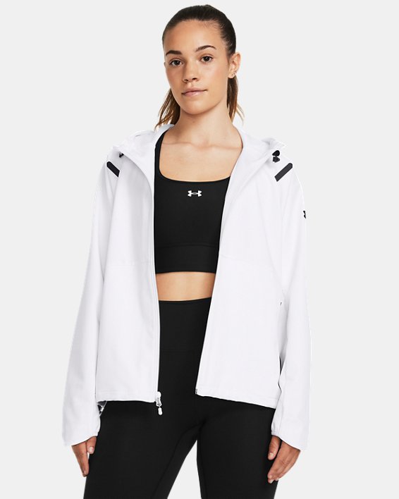 Women's UA Unstoppable Hooded Jacket, White, pdpMainDesktop image number 0